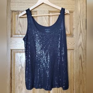 Lane Bryant Black Sequin Tank 14/16.